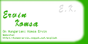 ervin komsa business card
